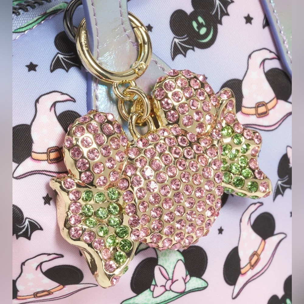 Stoney Clover Lane Pink and Green Rhinestone Mickey Bat Charm
